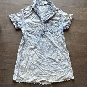 Acid washed Jean Dress.
